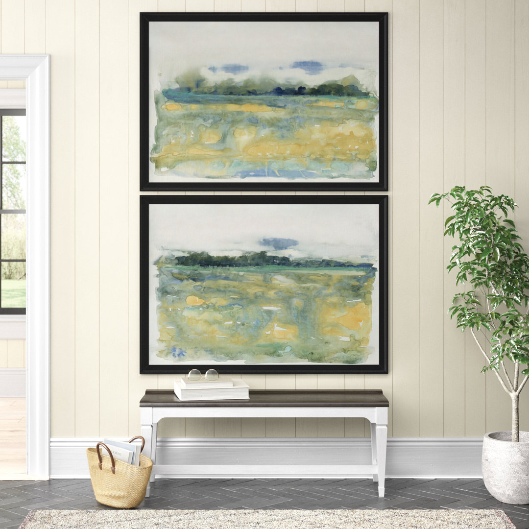 " Flowing Landscape I " 2 - Pieces (Set of 2) Lark Manor™ Frame 