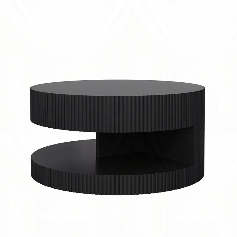 Modern Coffee Table With Storage, Black