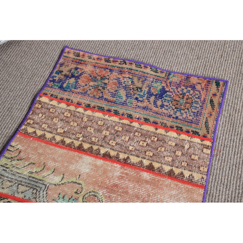 Vintage Turkish Oushak Style Patchwork Rug with Wool Ideal for Boho Decor in Vibrant Colors