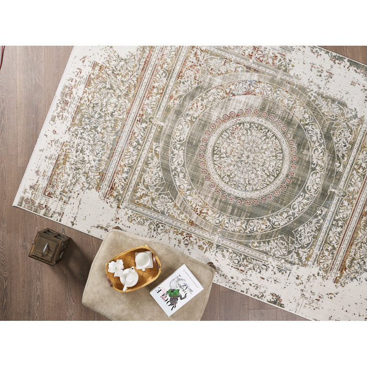 Valde Southwestern Machine Woven Wilton Rug with Fringe