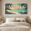 "Tropical Beach Sunset" avec palmiers et océan, ensemble de 3 toiles-131252413