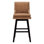 Tabouret de bar et de comptoir pivotant en cuir véritable Zahara Neri