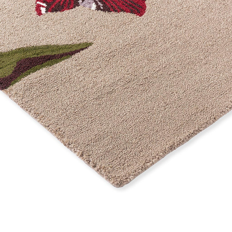 Floral Area Rug in Burgundy/Green/Brown, Rectangle 8'2" x 11'6"
