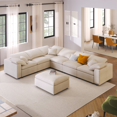 Canapé modulaire surdimensionné avec repose-pieds en L surdimensionné