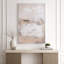 Tableau sur toile avec cadre acrylique, style boîte d'ombre, idéal pour la décoration intérieure - Peinture rectangulaire pour salon - 60 pouces (152 cm), ivoire et gris