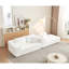 Canapé modulaire 104 po avec méridienne en forme de L, 3 sièges, chenille blanche, siège profond, sans assemblage, cinq coussins décoratifs, modulaire spacieux, tissu chenille, modulaire, minimaliste-2029672225-2029672415
