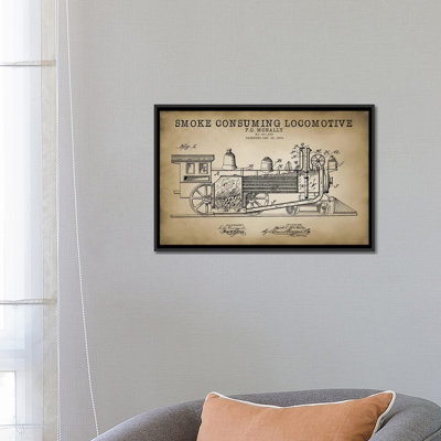 Patent Print Store Smoke Consuming Locomotive, 1894 by Patent Print Store - Graphic Art