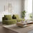 Modular Boneless Sofa Chair, High-Density Foam Floor Couch with 2 Pillows, Plush Velvet Armless Modular Seat, No Assembly Compressed Lazy Sofa for Living Room, Apartment, Bedroom（Green）-1534820043