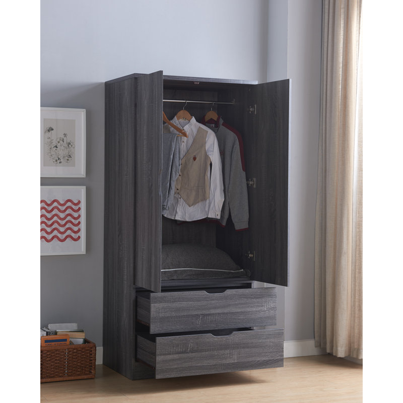 Armoire utilitaire pour chambre à coucher Utility Home, Gris patiné