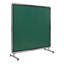 Welding Screen With Frame, 6' X 6' Welding Curtain Screen, Flame-Resistant Vinyl Welding Protection Screen On 4 Swivel Wheels (2 Lockable), Moveable & Professional For Workshop/Industrial, Green