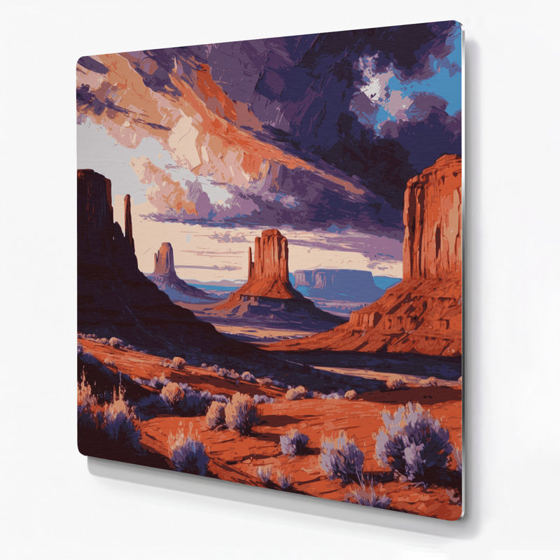 Art mural brun en métal du sud-ouest, paysages de Mesa et Butte 109