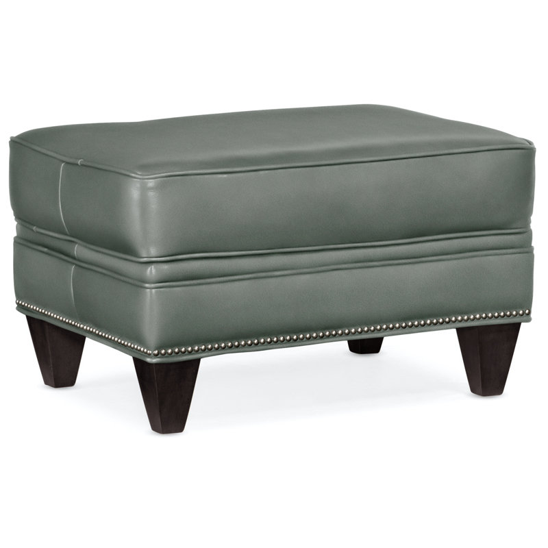 Reddish Ottoman, Gunmetal, Plantation, Anilina Hunter Genuine Leather