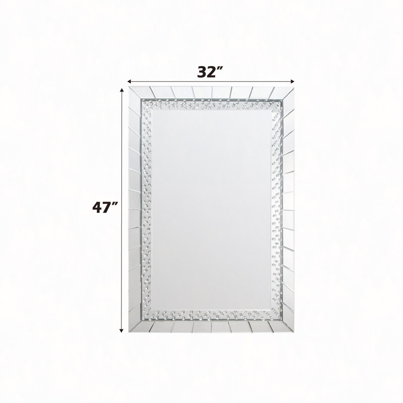 Miroir d'appoint en miroir et faux cristaux