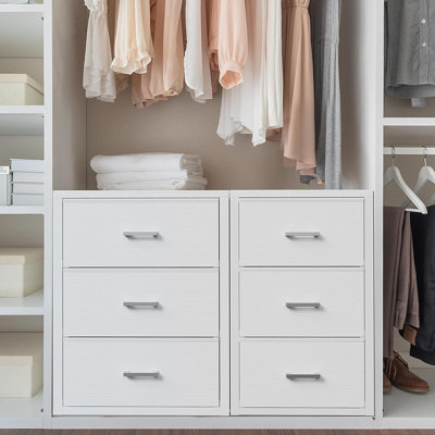 Commode à tiroirs en tissu blanc, organisateur de rangement pour placard et chambre, design moderne et compact