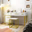 Bureau de table de commode blanc avec miroirs de maquillage à 4 tiroirs H 29,53 po x P 17,72 po x l 39,37 po-1864004541
