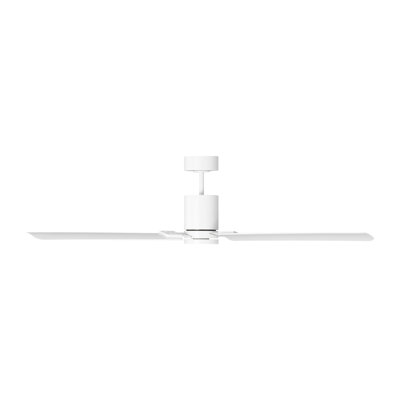 Visual Comfort Fan Cleancut Smart 62 LED Indoor Ceiling Fan with Threaded Downrod, Midnight Black ABS blades and Handheld Remote