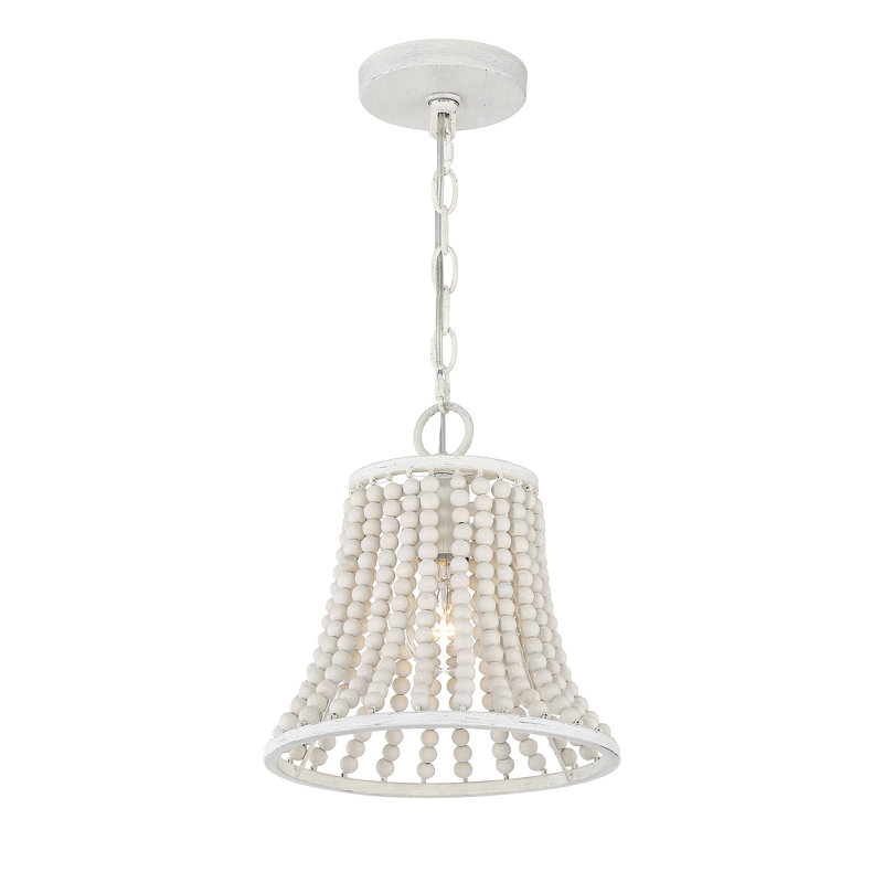 Luminaire suspendu géométrique unique à 1 lumière avec accents perlés