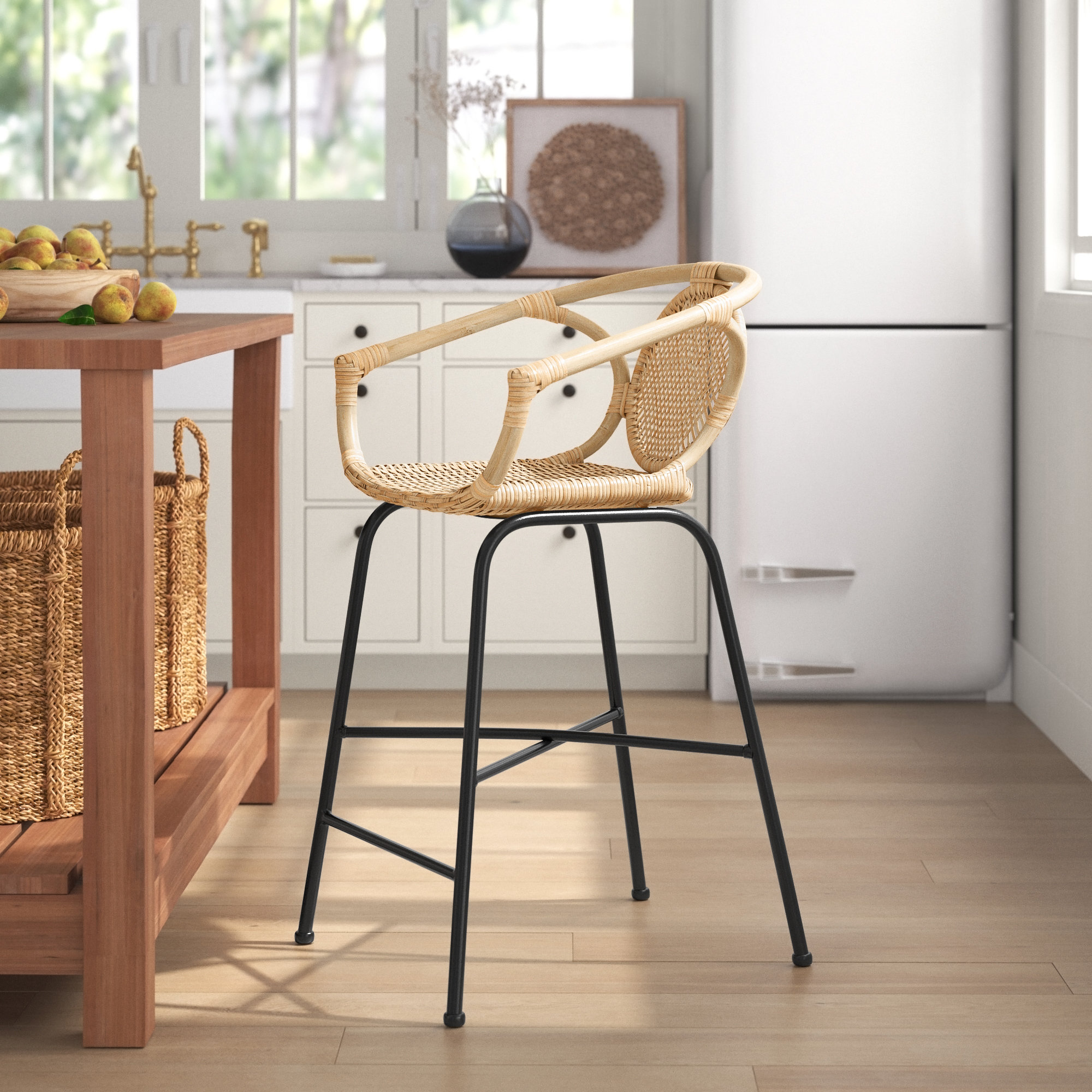 Wicker counter discount height bar stools