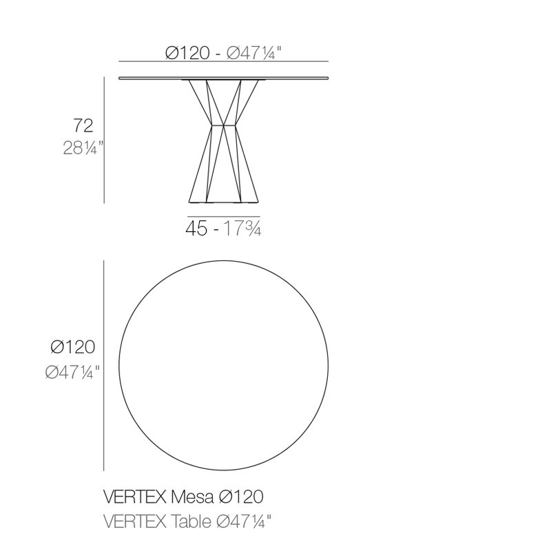 Vertex Plastic Dining Table, 47.25"