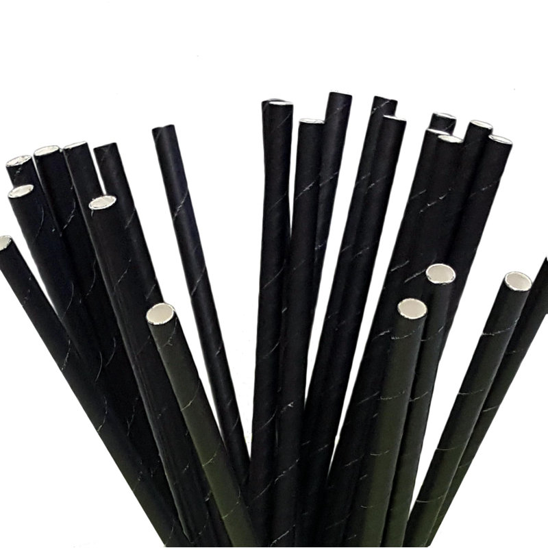 Disposable Paper Birthday Straws, Black