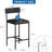 Upholstered Counter Height Bar Stools With Backrest And Footrest, Kitchen Barstools For Island, Counter Bar, Easy Assembly-2064630812