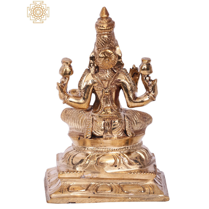 Déesse Lakshmi | Madhuchista Vidhana (cire perdue) | Bronze Panchaloha de Swamimalai