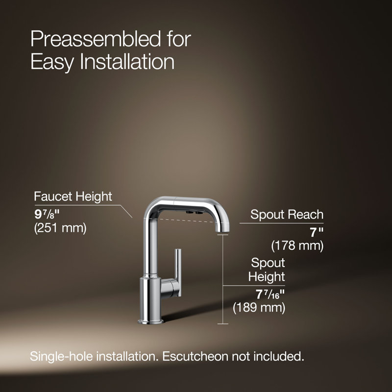 Purist® Single Handle Kitchen Faucet, Polished Chrome