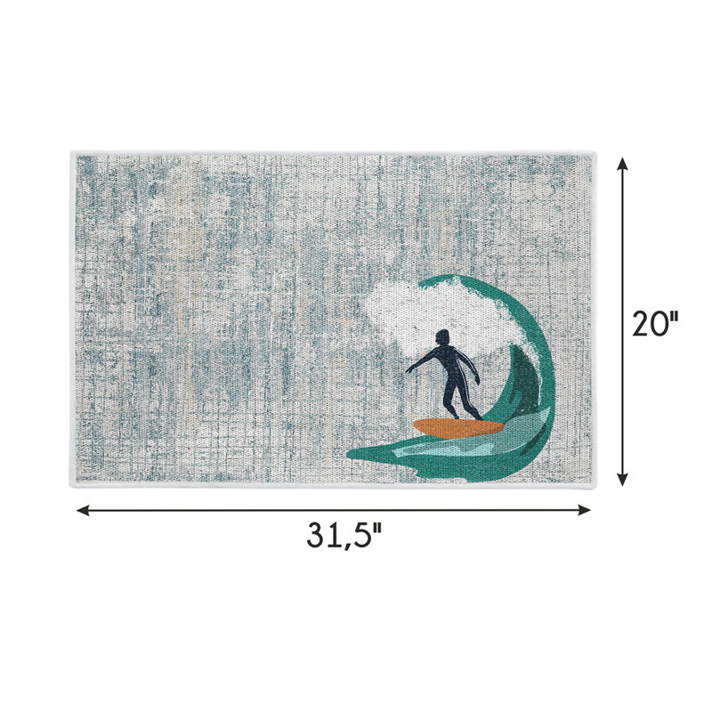Tapis en coton gris / vert