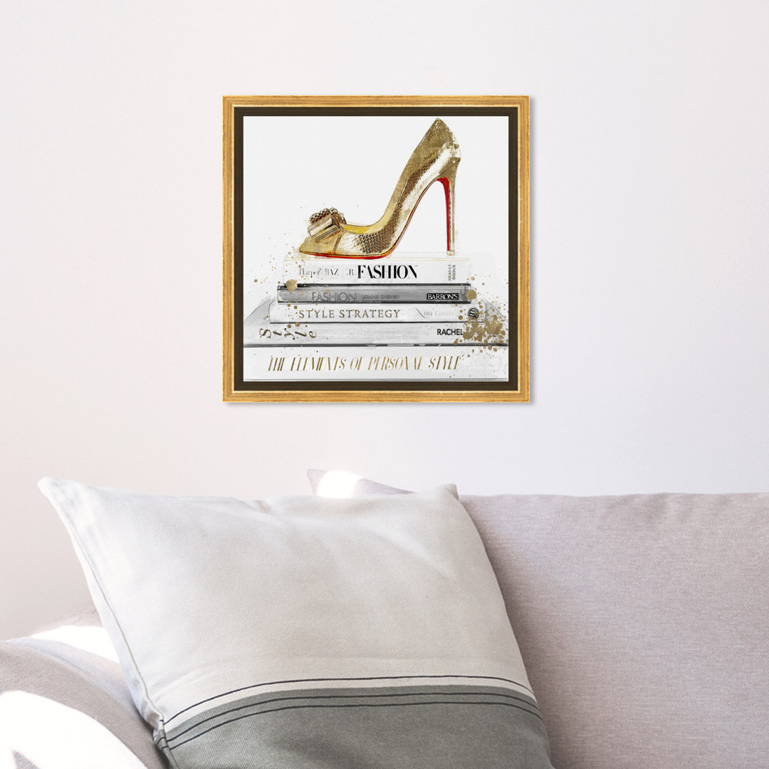 " Fashion And Glam Gold Shoe And Red Sole High Heels " House of Hampton® 