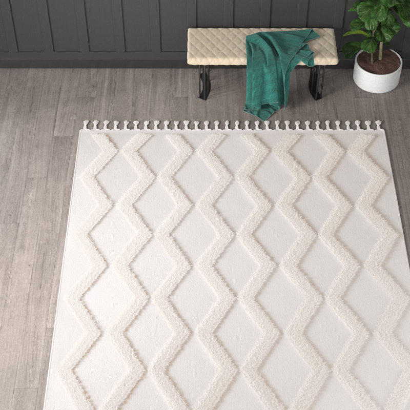 Rittenberry Geometric Ivory Area Rug, Rectangle 8' x 10'