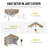 CROWN SHADES Commercial 10' x 10' One Push Center Lock Instant Pop-Up Canopy Tent with 4 Sidewalls, Beige-108466751