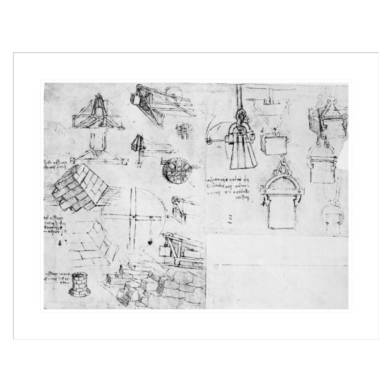 Fol. 10v-b Codex Atlanticus 1478-1518 (pen & amp; encre sur papier) par Leonardo da Vinci - estampe numérique giclée