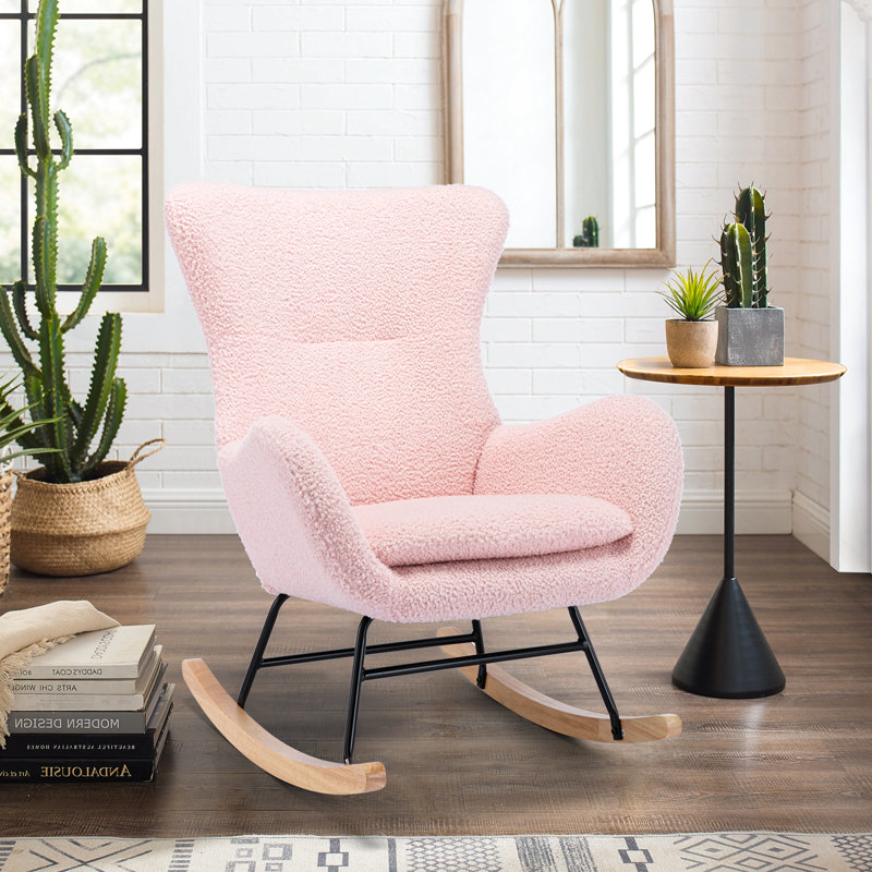 Fauteuil à bascule Teddy, Ourson rose