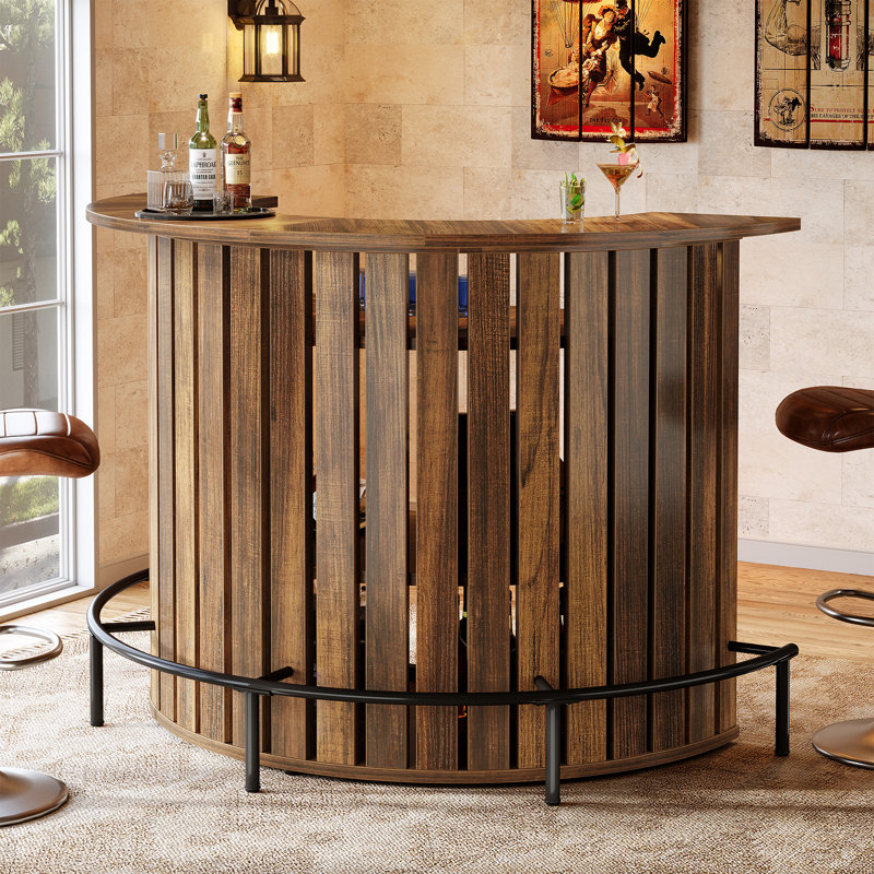 Mini table de bar avec rangement à 4 niveaux pour la maison et le salon