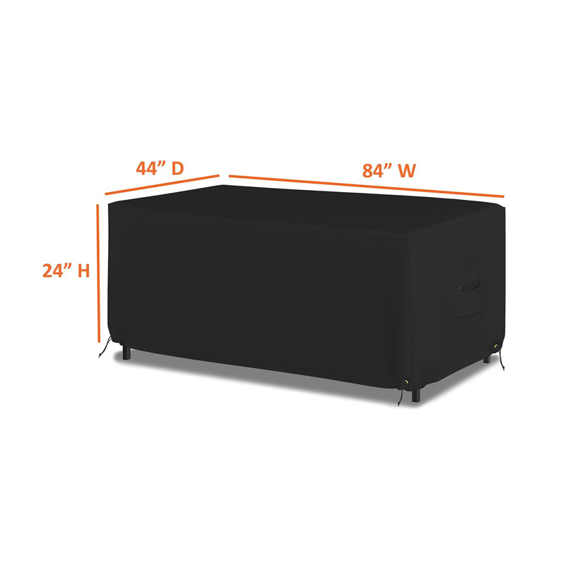 Housse de table rectangulaire / ovale haute densité pour l'extérieur, imperméable et polyvalente, H 24 po x l 84 po x P 44 po