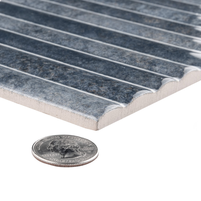 Rubik 5.88" x 11.75" Ceramic Patterned Tile, Gray