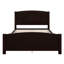 Lit plateforme double, lit plateforme en bois massif avec lattes de soutien et structure solide, aucun sommier nécessaire, espresso-130154202