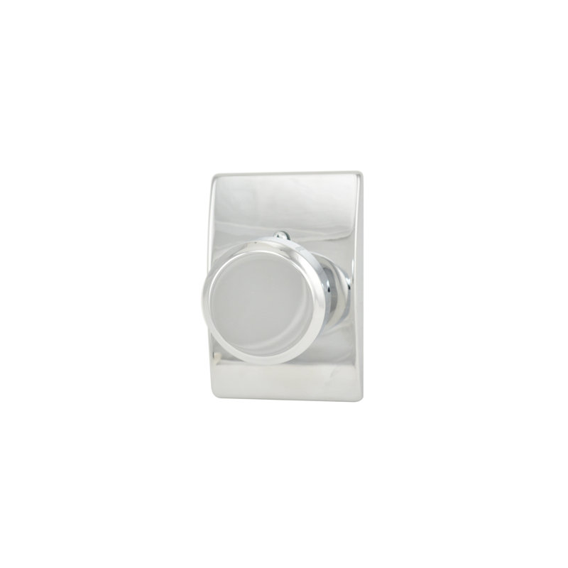 Bowery Knob with Century Trim Non-Turning Lock, Bright Chrome