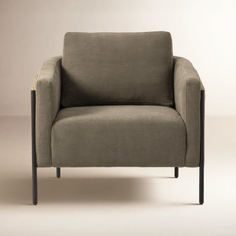 Jayda Linen Armchair, Broadway Olive Linen, Brown