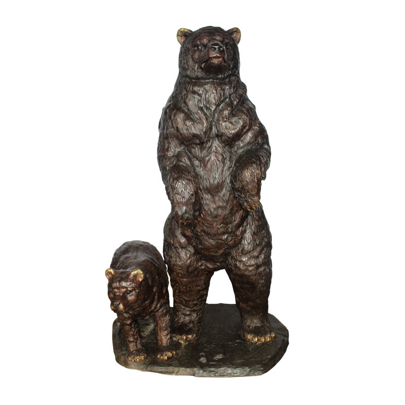 Statue ours géant en bronze de la collection Nifao 46 po x 34 po x H 70 po
