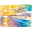 Santa Monica Sun With Mountains, Beach And Sea Print by Martina Bleichner-65793154-132434039