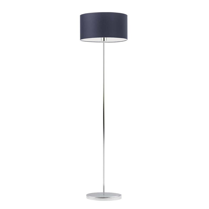 Askel 156 H cm Traditional Floor Lamp, Navy Blue, Chrome
