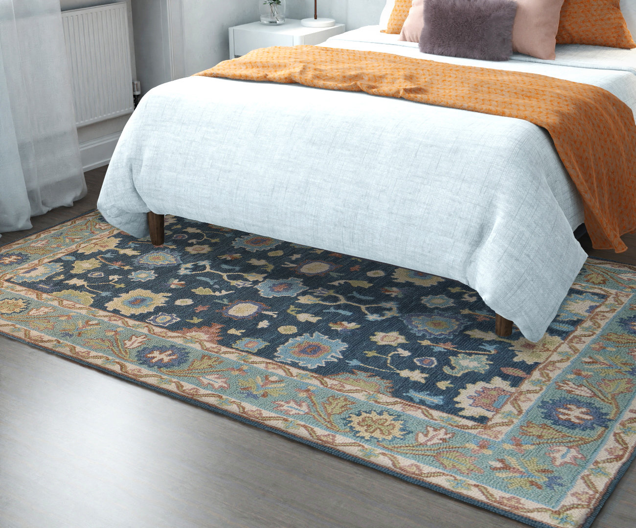 Wade Logan Bismah Hand Tufted Wool Area Rug in Blue/Gray/Ivory ...