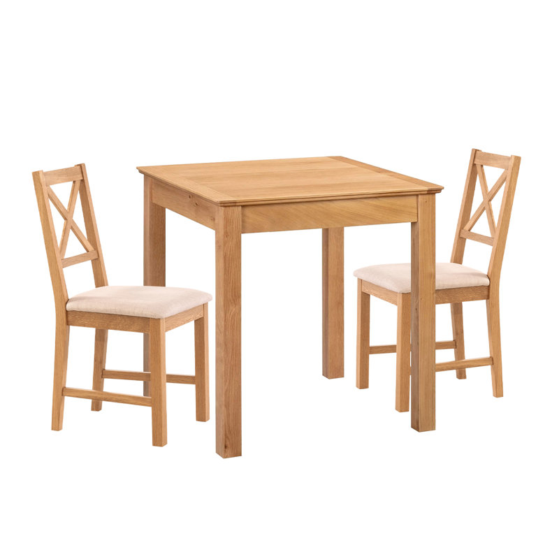 2 - Person Solid Oak Dining Set, Beige