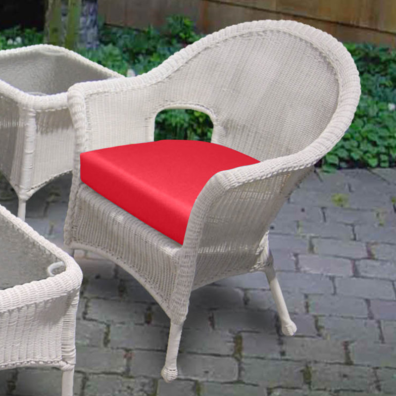 Coussin de remplacement pour coussin de chaise de salle à manger - L 18 x l 18 x P 2,5, Toile Sunbrella® rouge Jockey