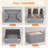 Fabric Storage Boxes 6 Pcs, Stackable Storage Bins With Clear Lids, Foldable Oxford Cloth Cube Closet Organizer Baskets, Clothes Containers For Towels, Blankets, Books, Light Grey-medium-1387738231