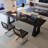 Black Rectangular Solid Wood + Iron desk-1173759159