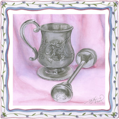 Heirloom Cup & Rattle II by Tara Friel - Wrapped Canvas Print