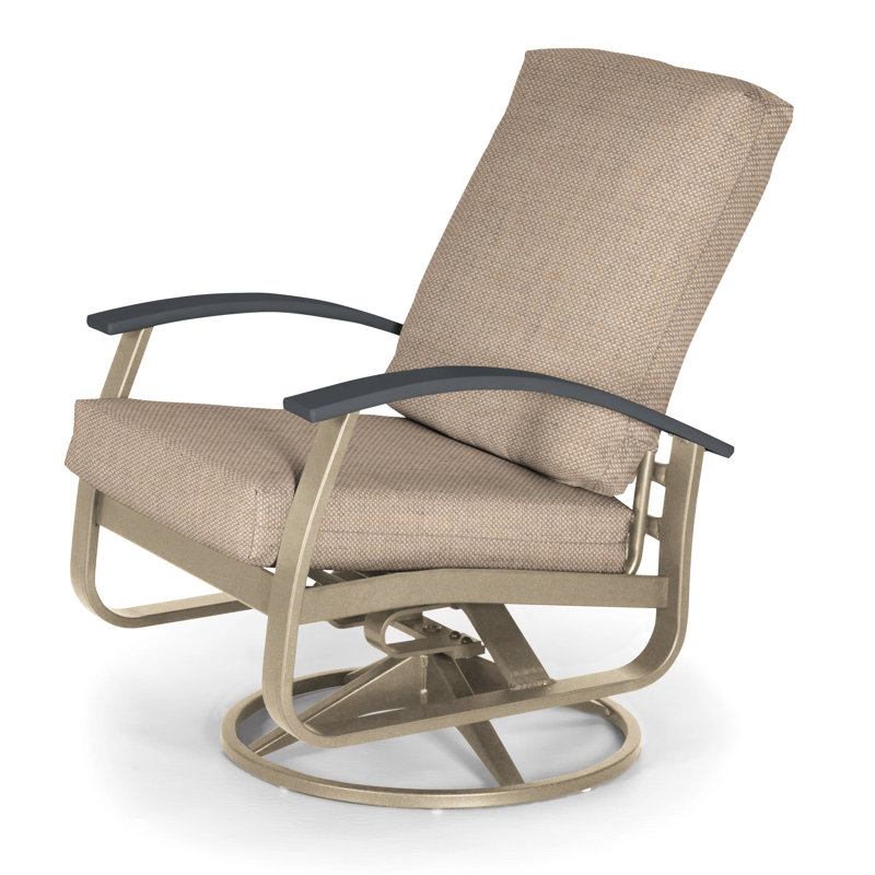 Belle Isle Outdoor Swivel Lounge Chair, Canvas Navy Sunbrella® Canvas, Classic Graphite P30, Textured Snow