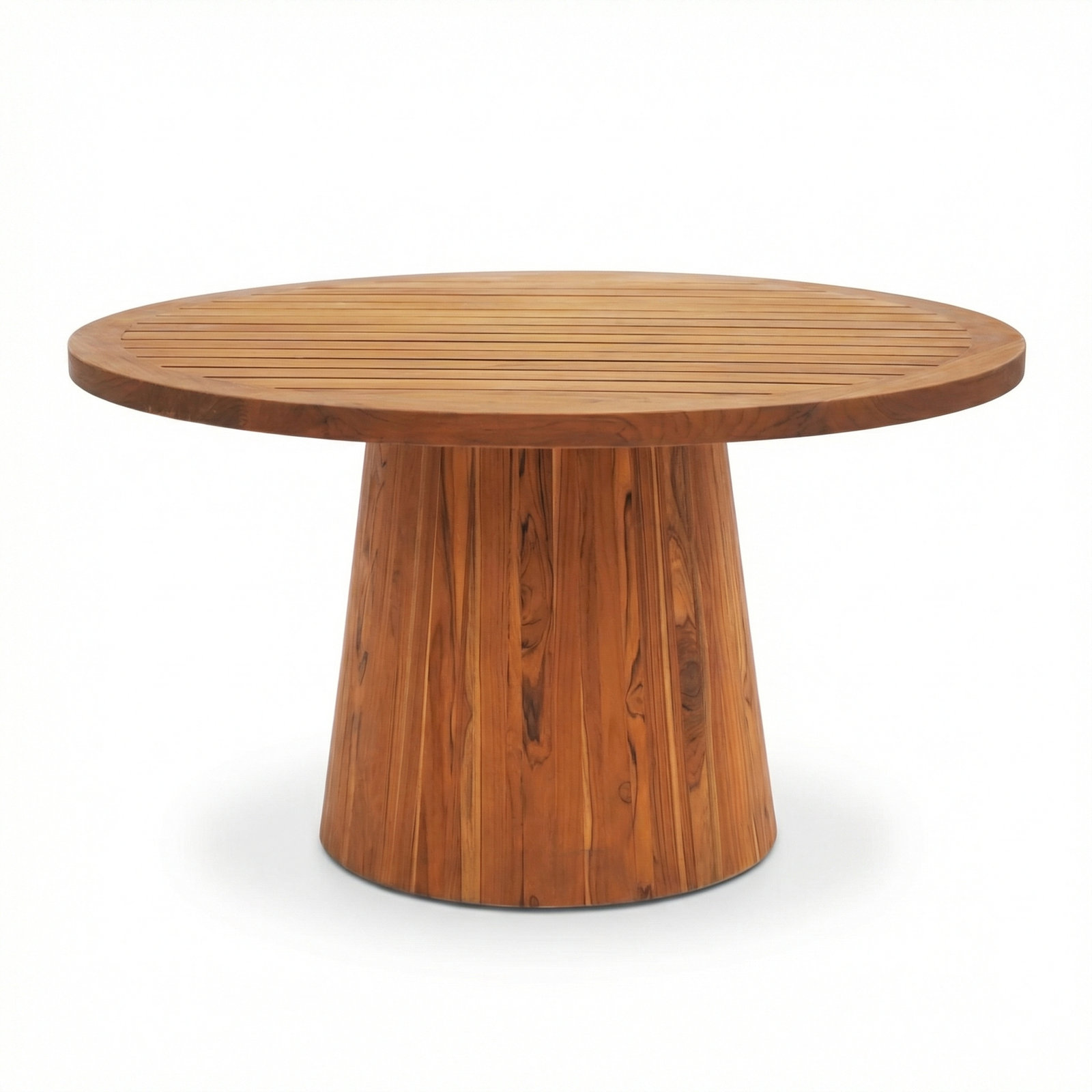 June 54" Round Teak Wood Outdoor Dining Table 